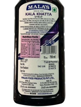 MALA'S Syrup Kalakhatta 750ml