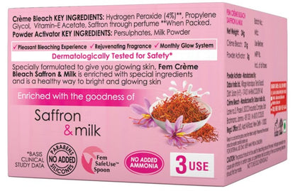 Dabur Fem Face Bleach Saffron & Milk 24g