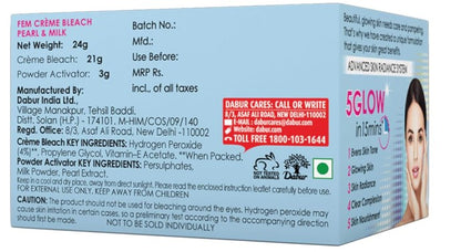 Dabur Fem Face Bleach Pearl & Milk 24g