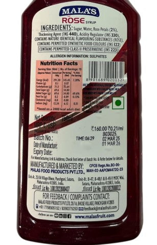 MALA'S Syrup Rose 750ml
