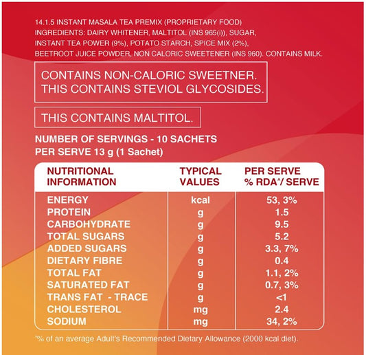 Tea Red Label Brooke Bond 10 Sachets x 13g